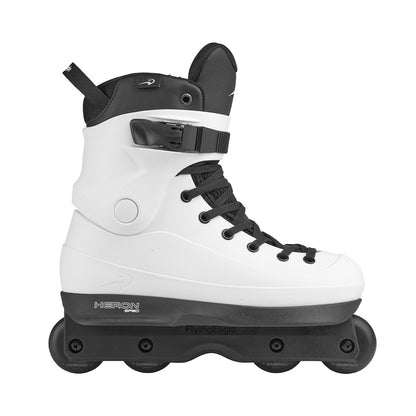Flying Eagle HERON SF60 White aggressive inline skates, 4 wheels hard boot shell, one piece Soulframe, front view