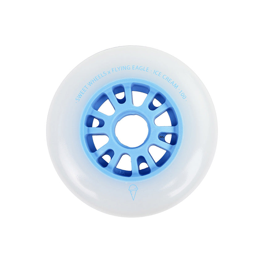 FlyingEagle ICE CREAM 125mm blue shiny bullet wheel premium formula smooth rolling reliable grip