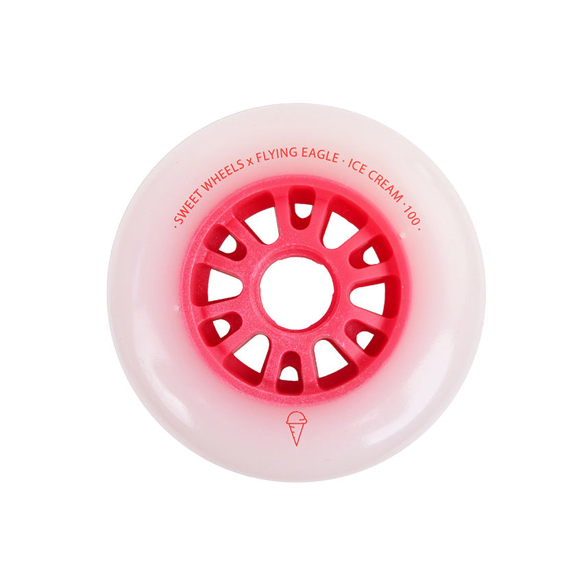 FlyingEagle ICE CREAM 100mm red shiny PU wheel bullet shape great grip smooth roll long service life