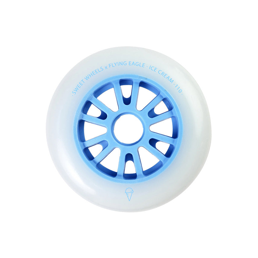 FlyingEagle ICE CREAM 90mm premium urethane wheel blue shiny bullet profile soft roll good grip durable sliding