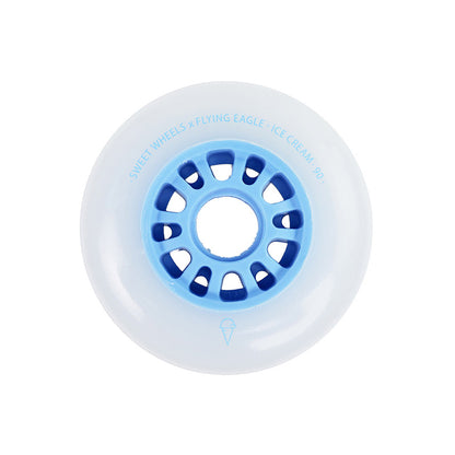 FlyingEagle ICE CREAM 100mm blue shiny PU inline wheel bullet shape long lasting smooth street skating