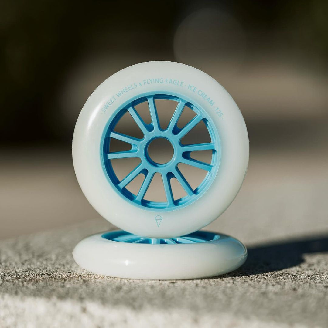 FlyingEagle ICE CREAM premium shiny bullet wheels deliver soft smooth rolling and reliable grip for speed inline skate use
