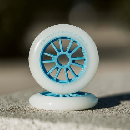 FlyingEagle ICE CREAM premium shiny bullet wheels deliver soft smooth rolling and reliable grip for speed inline skate use