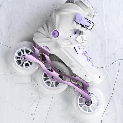 White and purpleFlyingEagle REAVER TRI 3 wheels on a light gray background