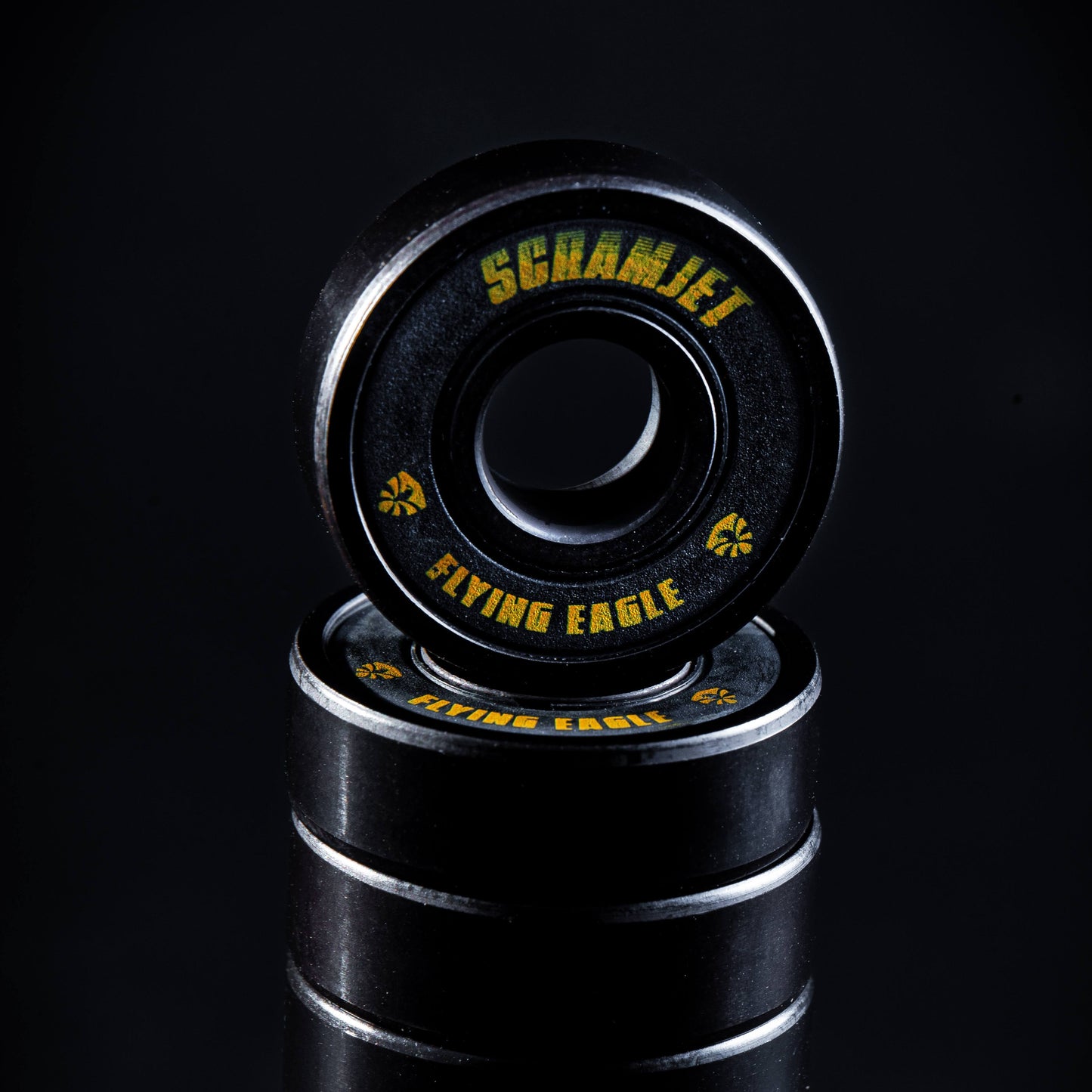 High-end FlyingEagle SCRAMJET black bearings, minimal rolling resistance to keep speed steady for hours