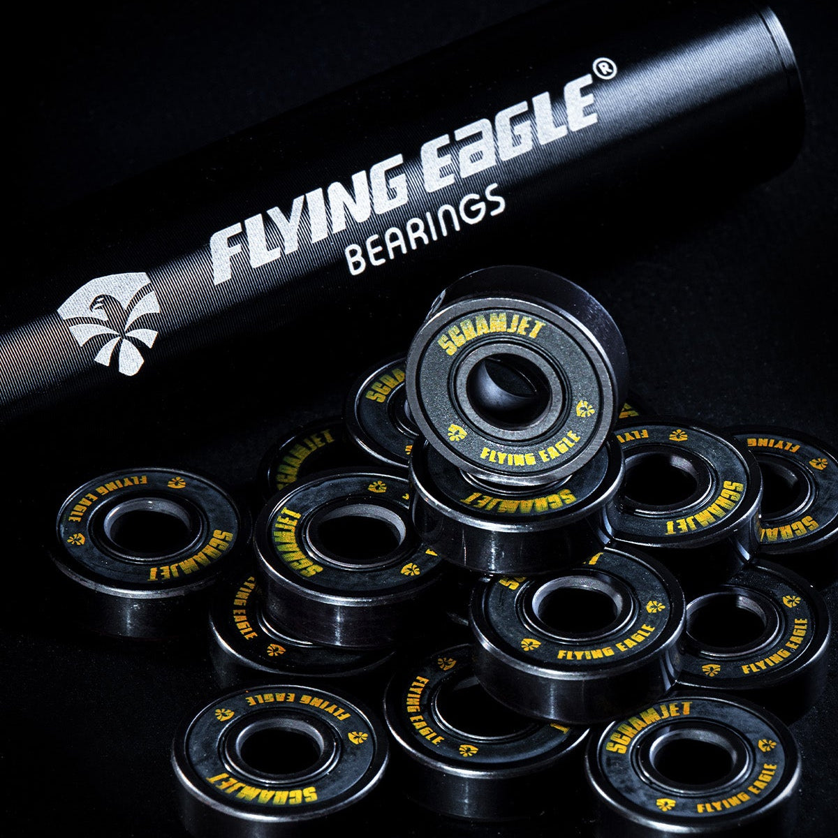 FlyingEagle SCRAMJET skate bearings featuring Si3N4 ceramic balls, reliable expansion resistance for skating