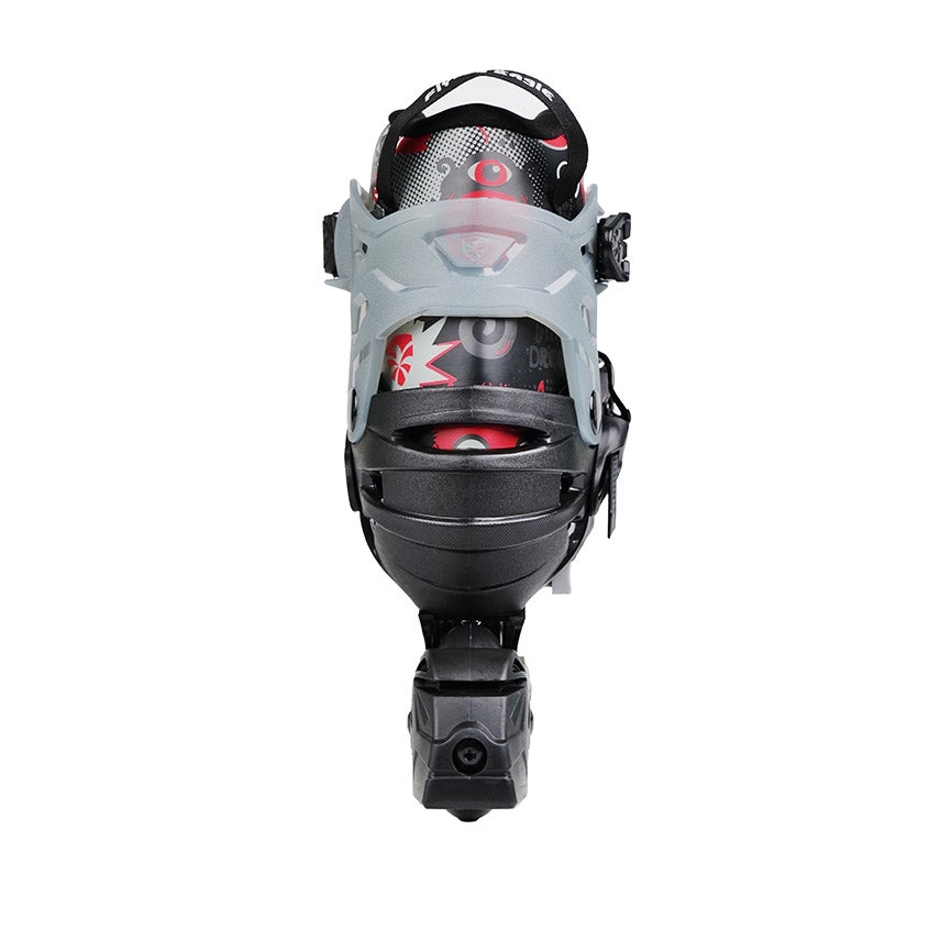 Back view FlyingEagle L6 Lumos black kid inline skates with style, performance and comfort