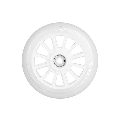 FlyingEagle LAZERWHEELZ ULTRA 125mm white wheel, durable build with rotation LED lights, fits freeskate and street skating