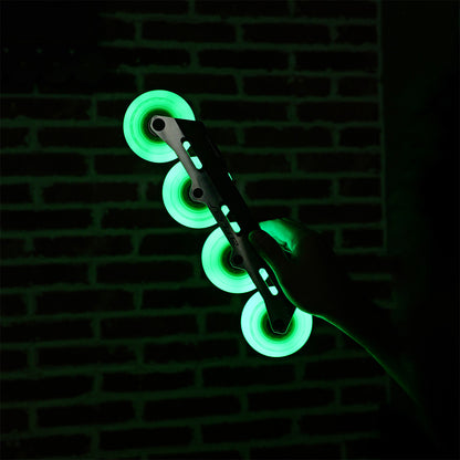 FlyingEagle LAZERWHEELZ ULTRA green LED light wheel, 88A hardness, long-lasting performance for urban and fitness skating.