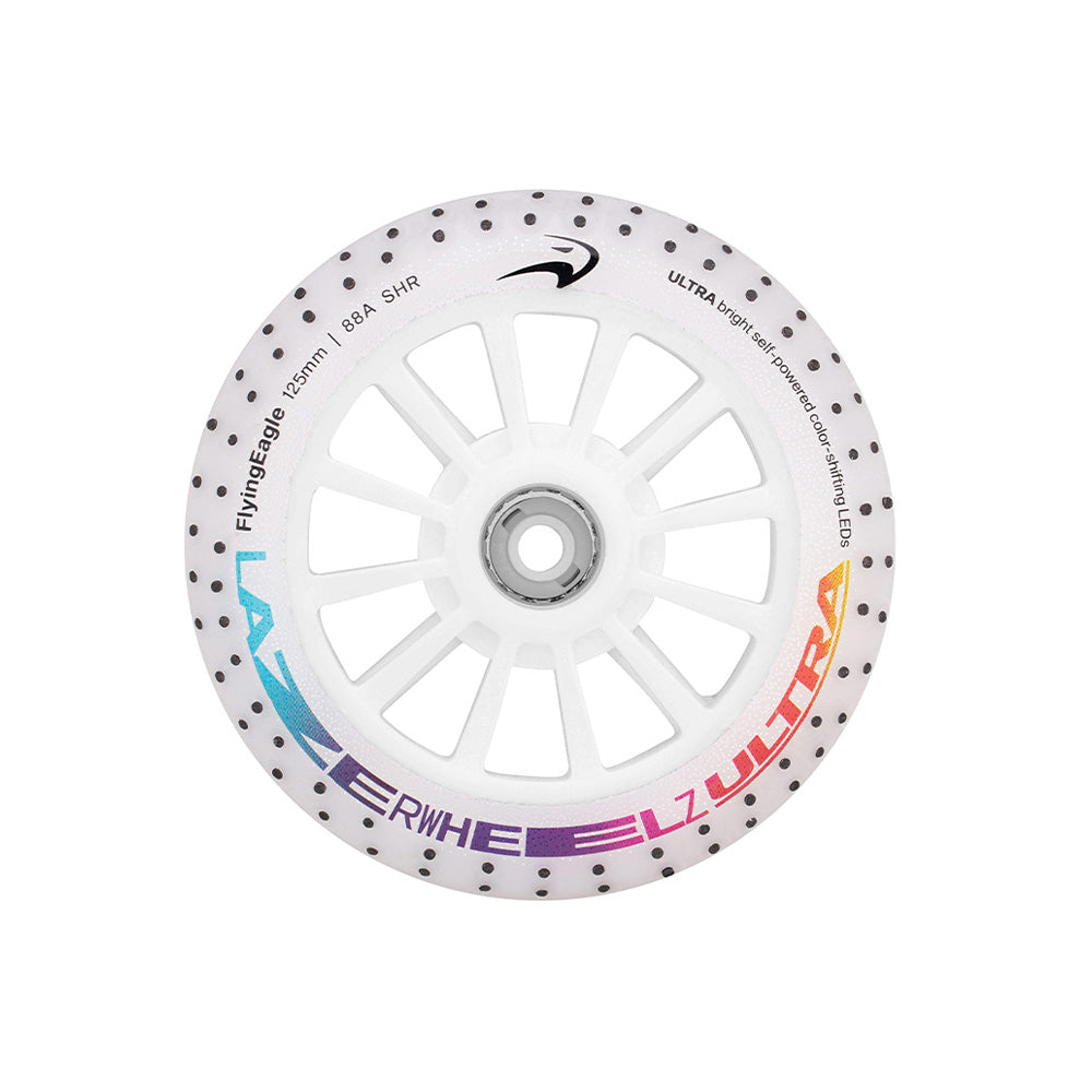 FlyingEagle LAZERWHEELZ ULTRA with SPARK 125mm color-shifting wheel, 88A LED luminous wheel for freeskate & fitness use