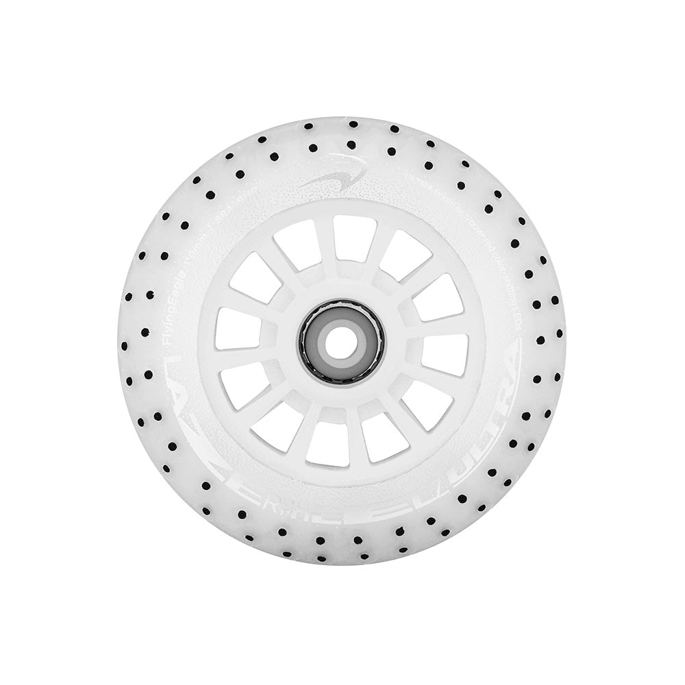 FlyingEagle LAZERWHEELZ ULTRA with SPARK white 110mm 88A LED wheel, spark design for freeskate and street skating