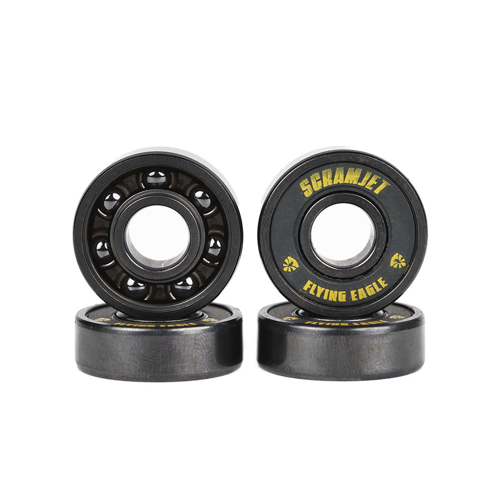Black FlyingEagle SCRAMJET bearings, top-tier model with seven Si3N4 balls and excellent heat resistance