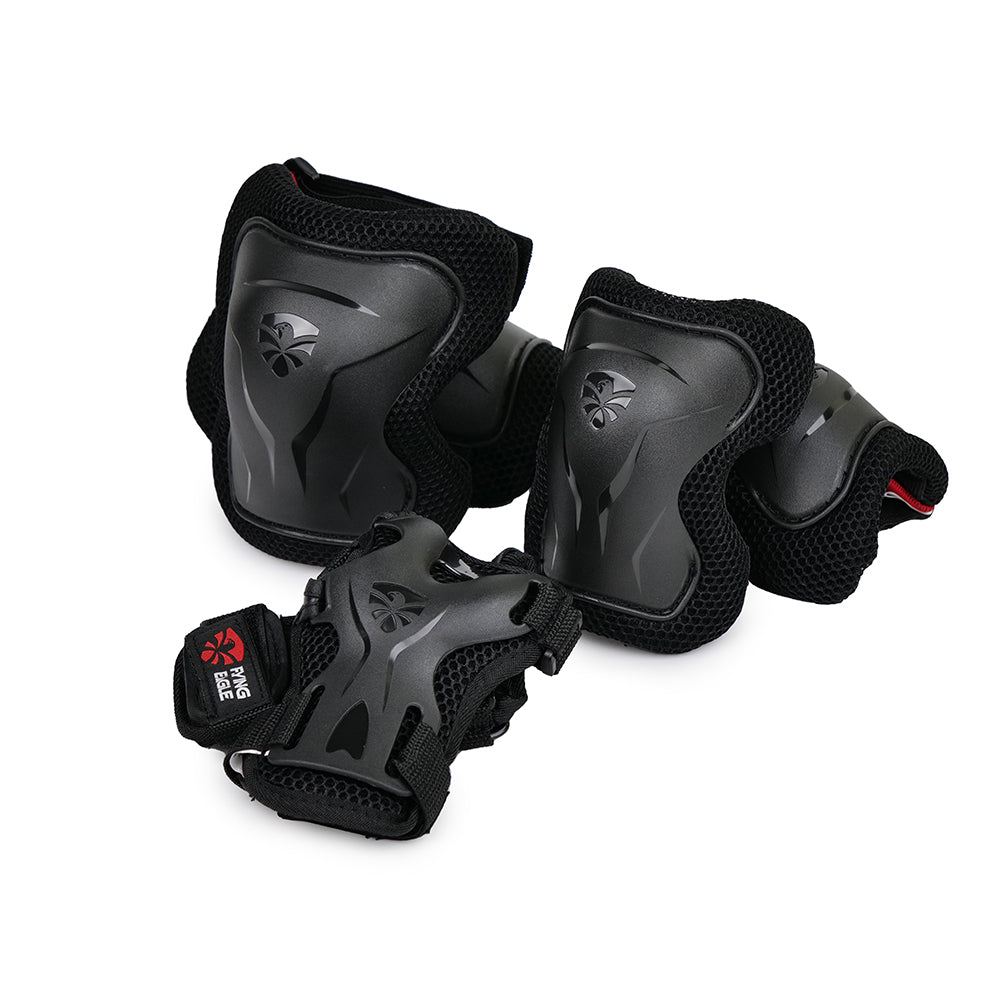 FlyingEagle CELLER black 6pcs protective gear including knee elbow and wrist protectors