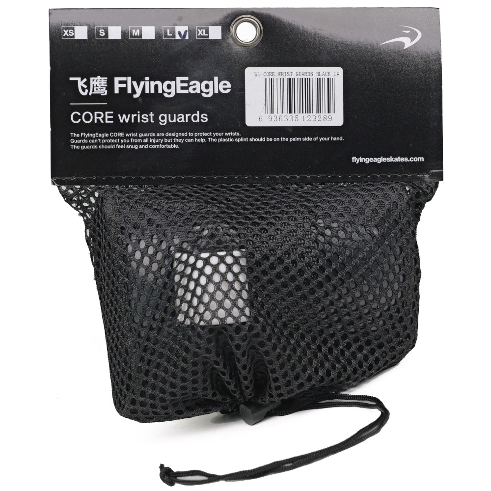 FlyingEagle CORE Wrist Guards in mesh bag, breathable ergonomic guards for multi-scene skating protection