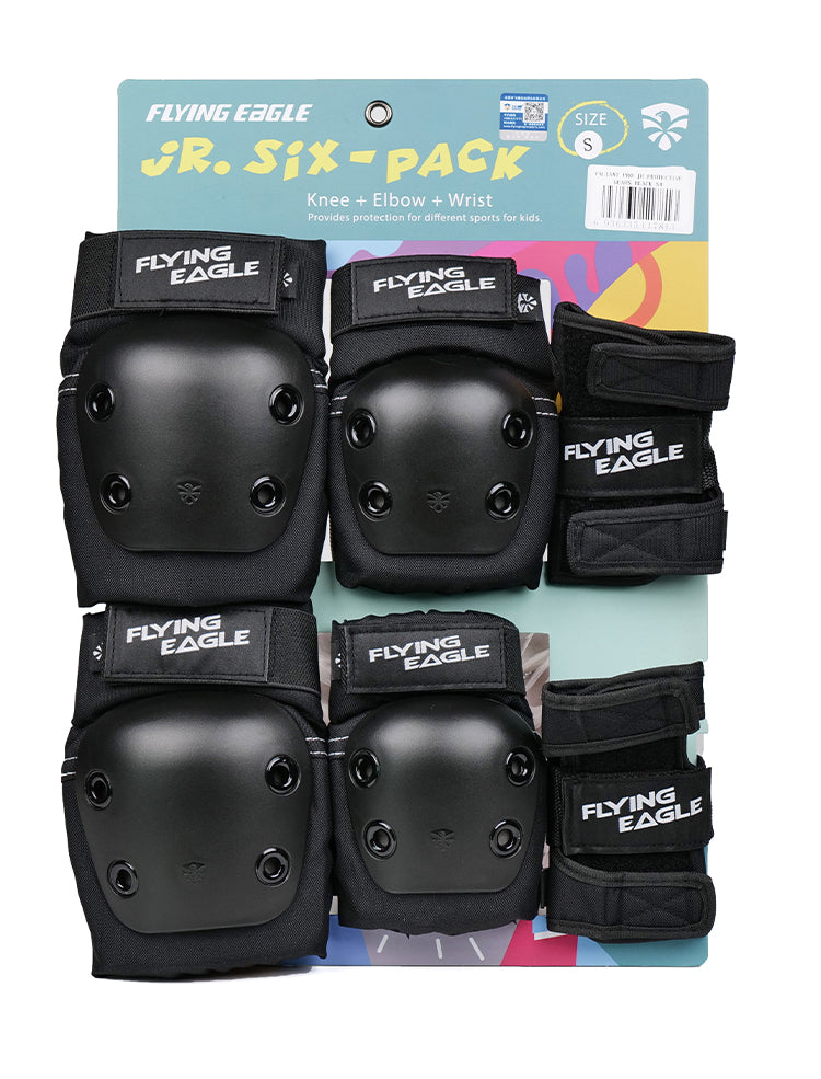 High stretch rubber FlyingEagle VALIANT PRO JR black protective guards with reinforced stitching