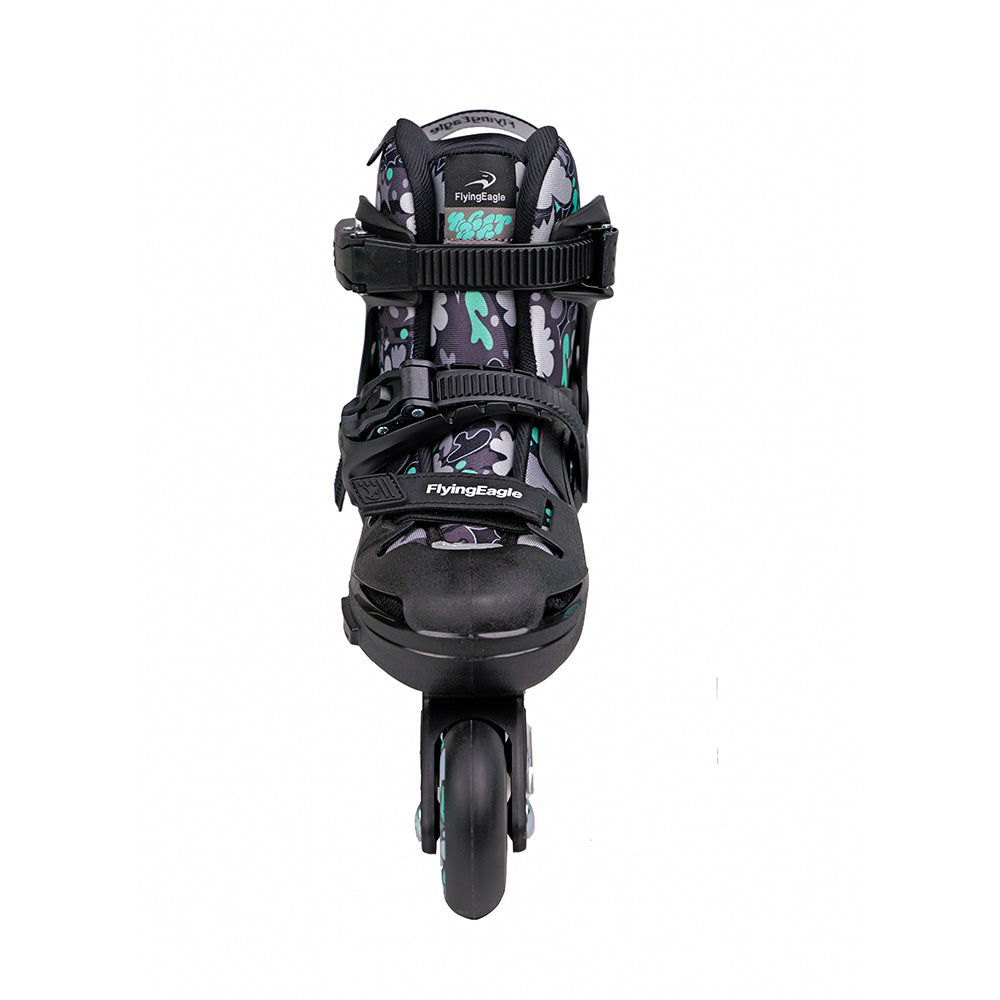 Size-adjustable black kid inline skates FlyingEagle NACHT daily outdoor use