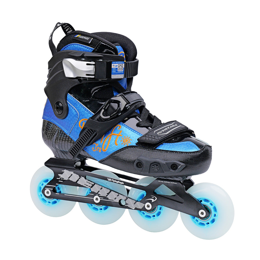 FlyingEagle DERBY black frame, precision-made for derby skating. Stable, flexible and perfect for competitive track use.