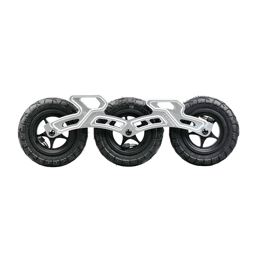 Silver FlyingEagle TERRA FRAMES adult offroad equipped with 150mm inflatable wheels