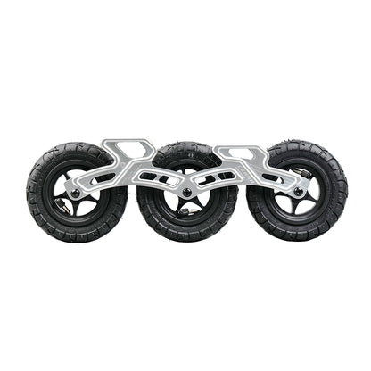 Silver FlyingEagle TERRA FRAMES adult offroad equipped with 150mm inflatable wheels