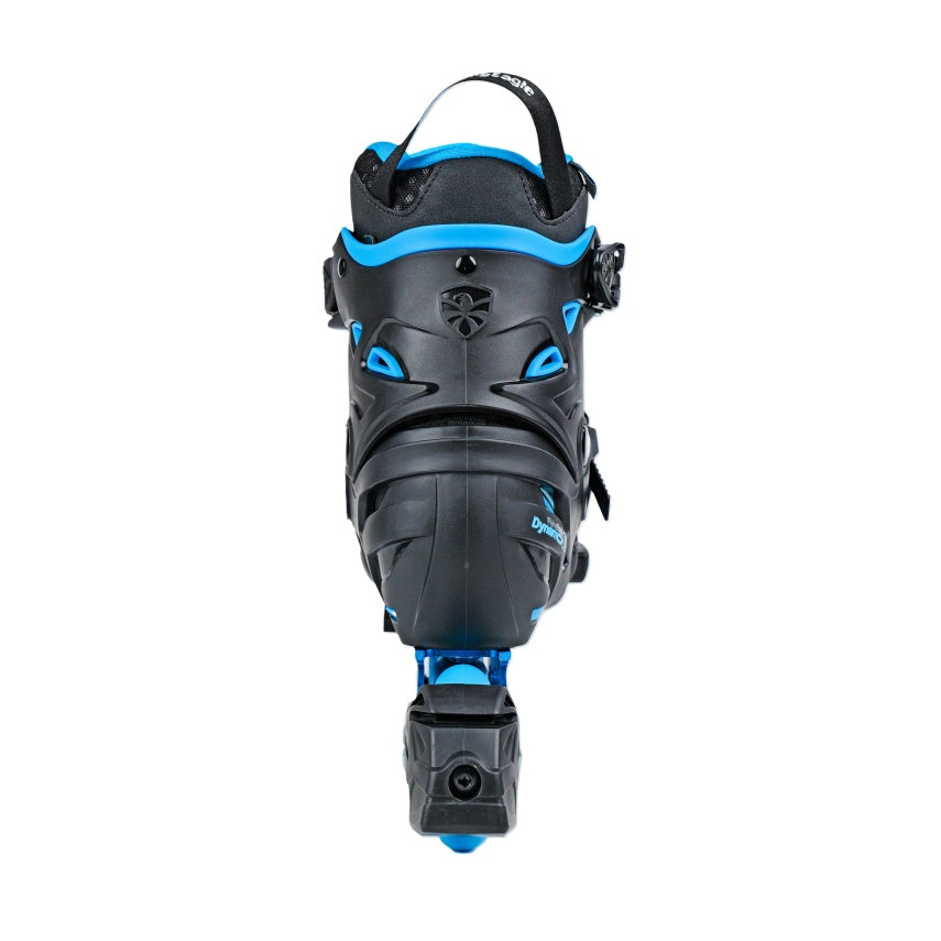 FlyingEagle S9S Dynamo Blue kids skates back view, hard shell boot for young beginners