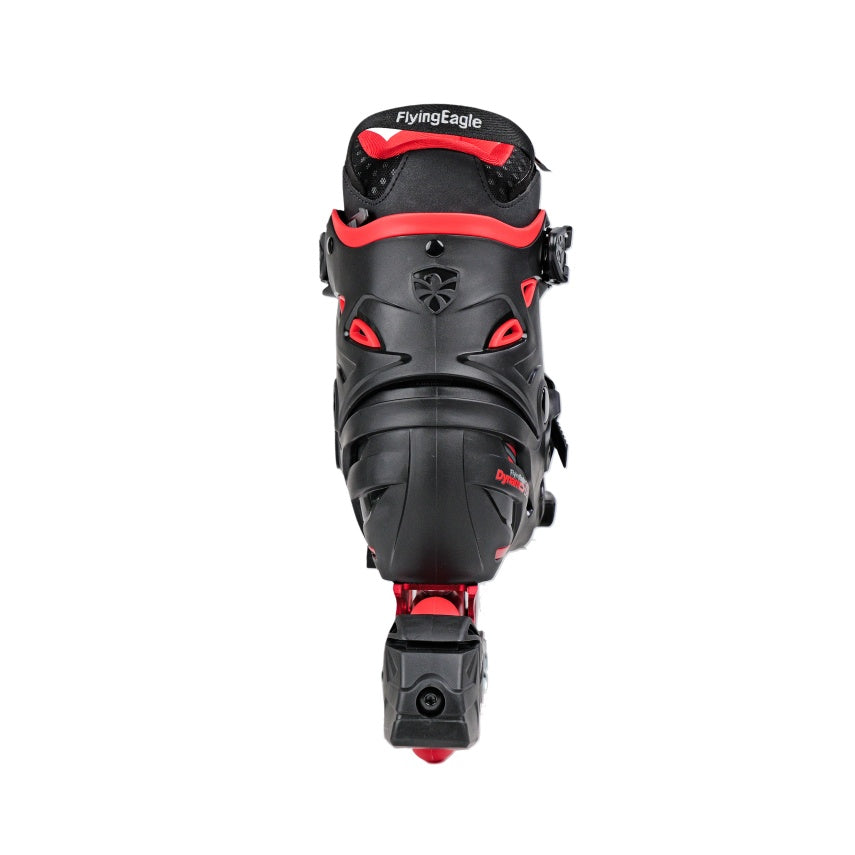 FlyingEagle S9S Dynamo Red kids skates back view, adjustable sizing for young beginners