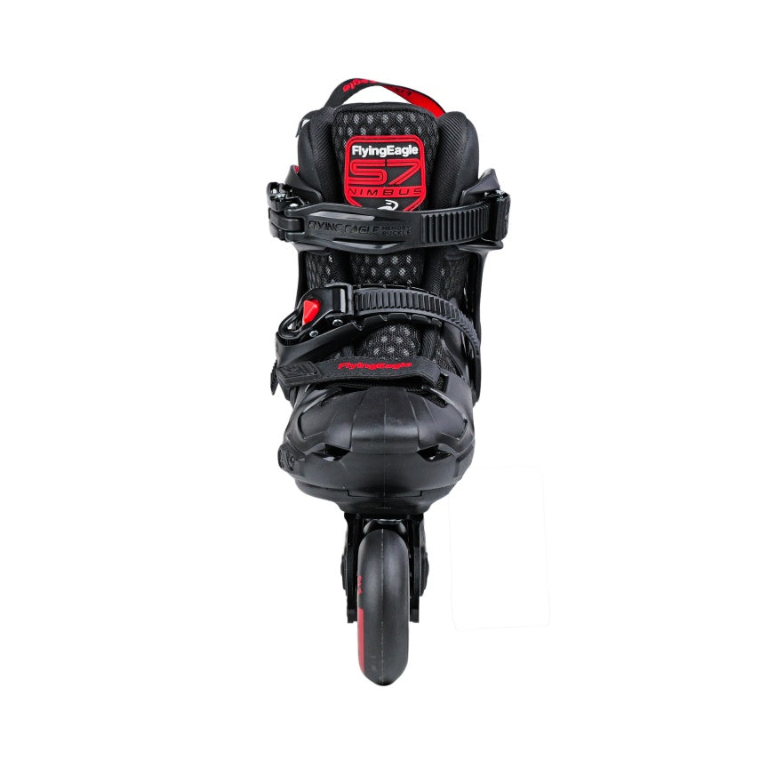 S7 PRO NIMBUS black kids inline skates, durable frame and adjustable sizing
