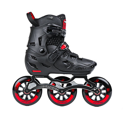 3-wheel S7 SPEED PRO black and red inline skates for kid skaters