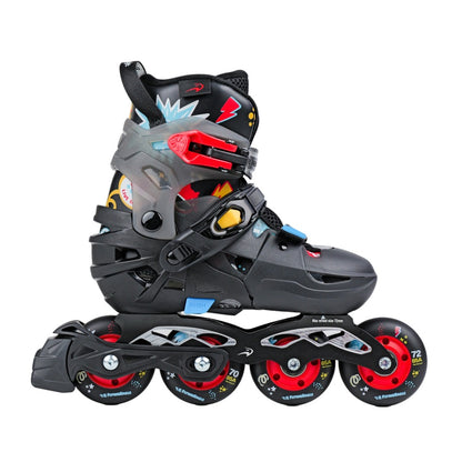 FlyingEagle S7 PRO NIMBUS black kids inline skates hard boot 4 wheels