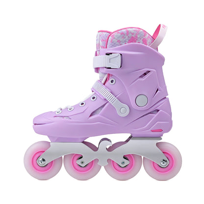 Mauve SHRIKE inline skate with supportive cuff, delivers great comfort and performance for experienced riders