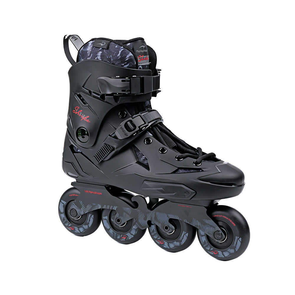 FlyingEagle SHRIKE black skate, built-in heel shock absorber and firm cuff for comfortable urban skating