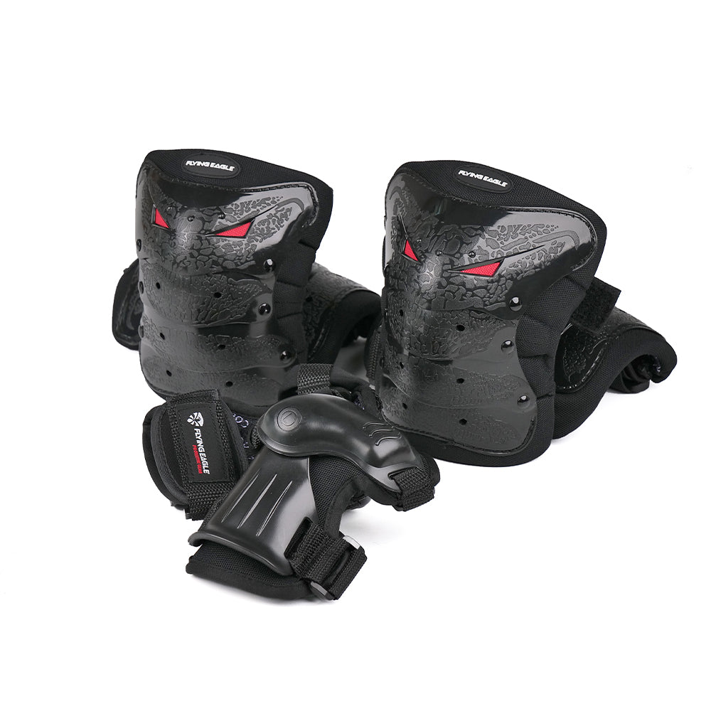 FlyingEagle LOBSTER protective pad set for inline skating, flexible joint shell for knee elbow wrist safety protection