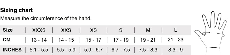 Sizing chart for PERFORMANCE