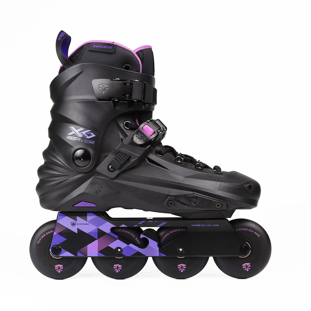 FlyingEagle REAVER Black‑violet inline skate, adults' urban skate with 4 wheels, EU 36‑46