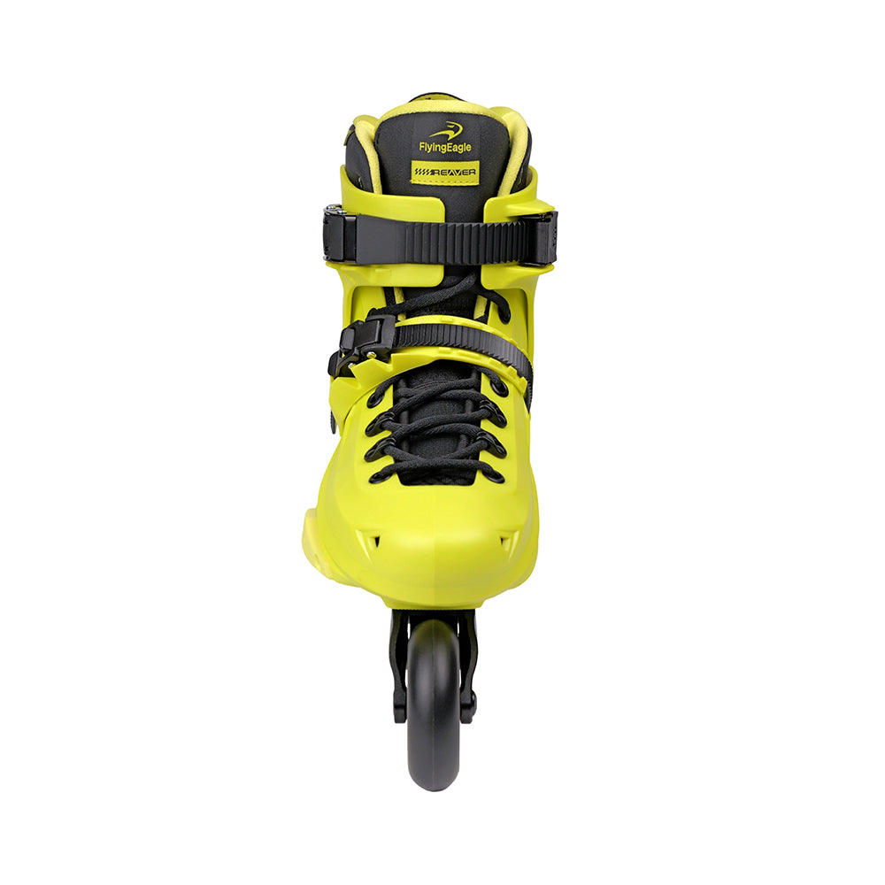 Side view Flying Eagle REAVER S7680 Yellow Black urban adult inline skates 85A 4‑wheel skates with rockerable axles EU 36‑46