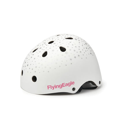 Flying Eagle URBAN White Stars skate helmet internal retention ring EPS impact foam lightweight comfortable