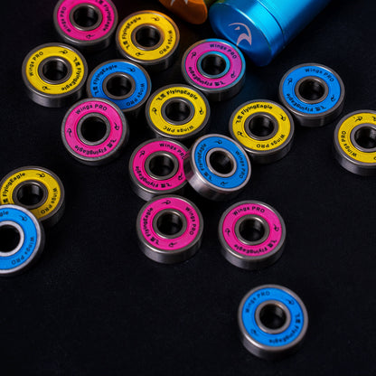 FlyingEagle WINGS PRO 608 bearings, premium ABEC 9 grade for maximum responsiveness on skates