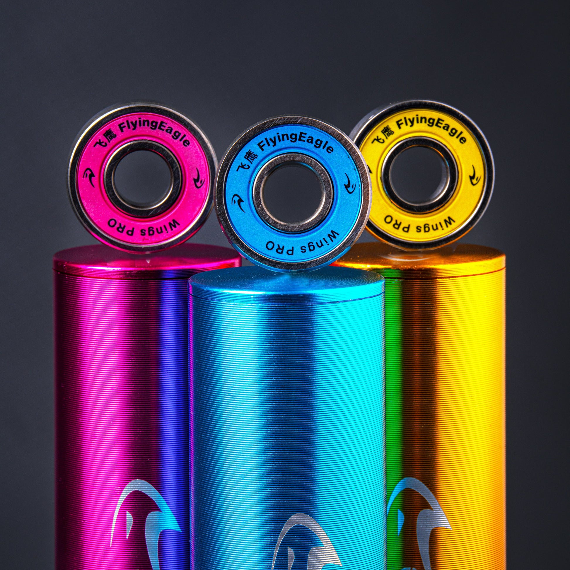 FlyingEagle WINGS PRO ABEC 9 bearings, minimal friction design for smooth and fast skating performance