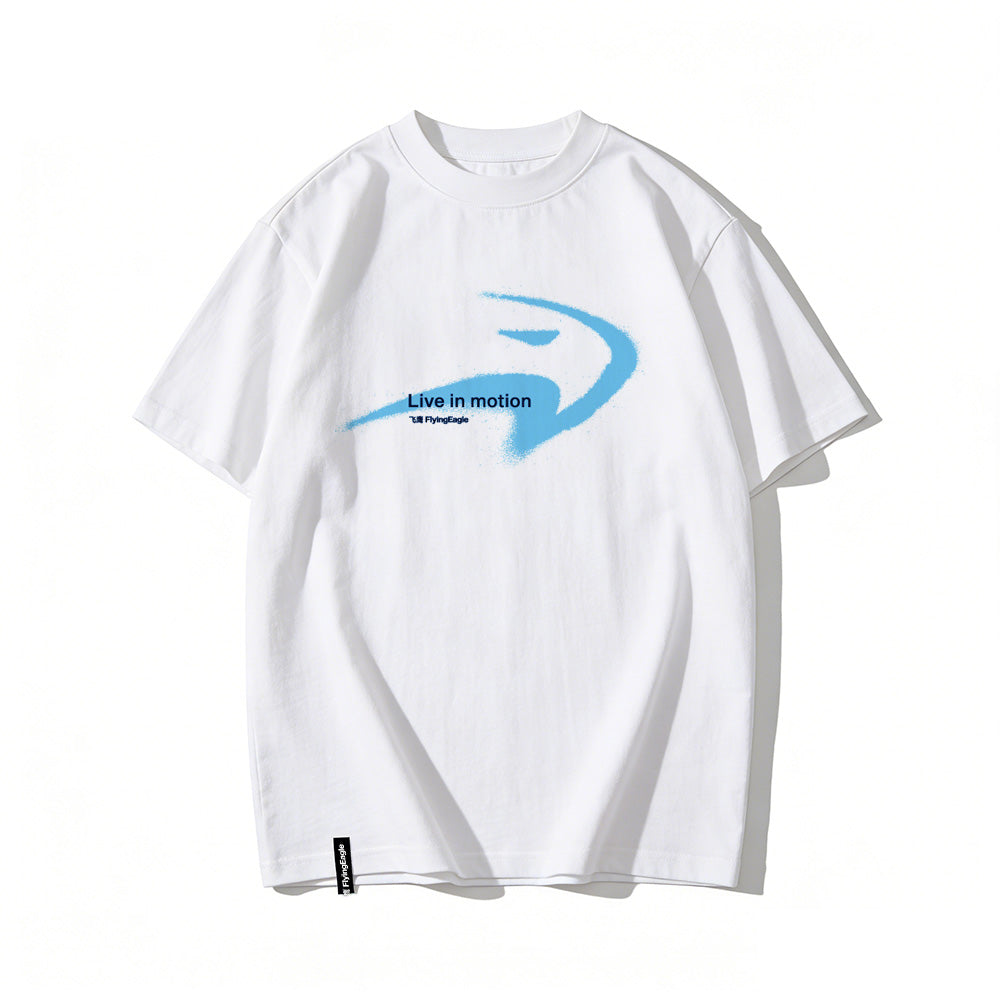 FlyingEagle SPRAYED TSHIRT white 100% premium cotton breathable soft casual sports t-shirt