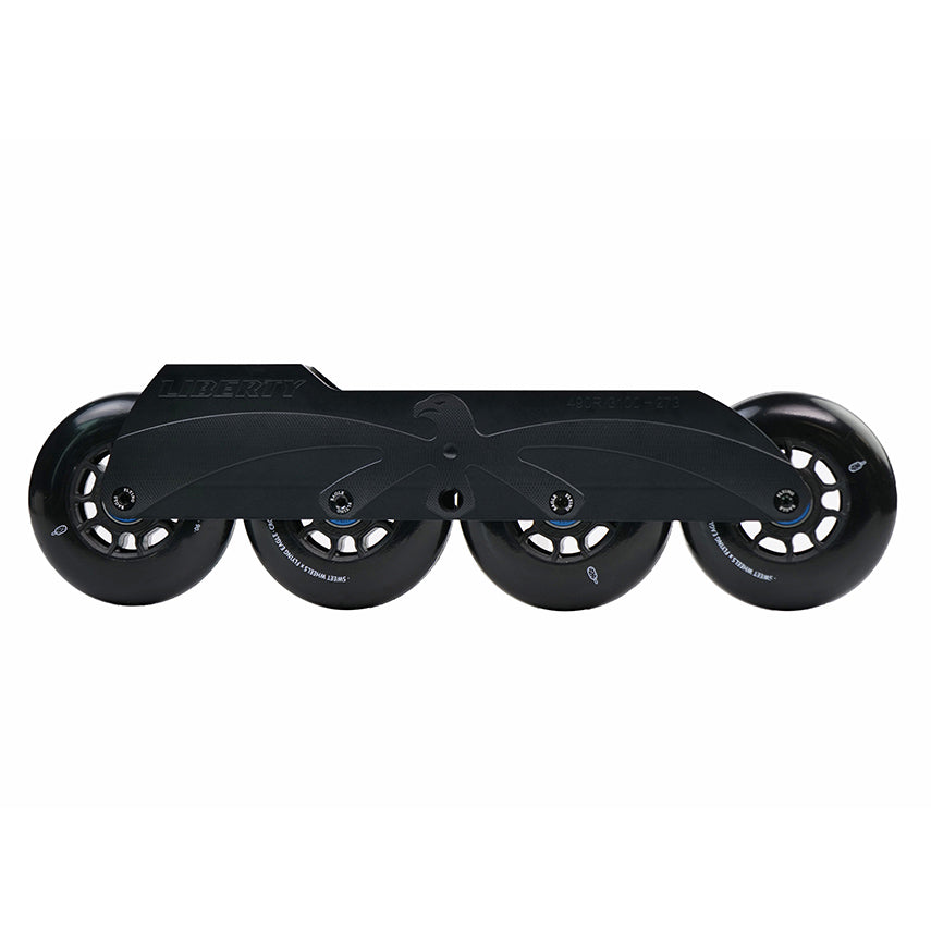 Black FlyingEagle LIBERTY 490R/3100 skate base, 4×90mm rockered or 3×100mm flat setup