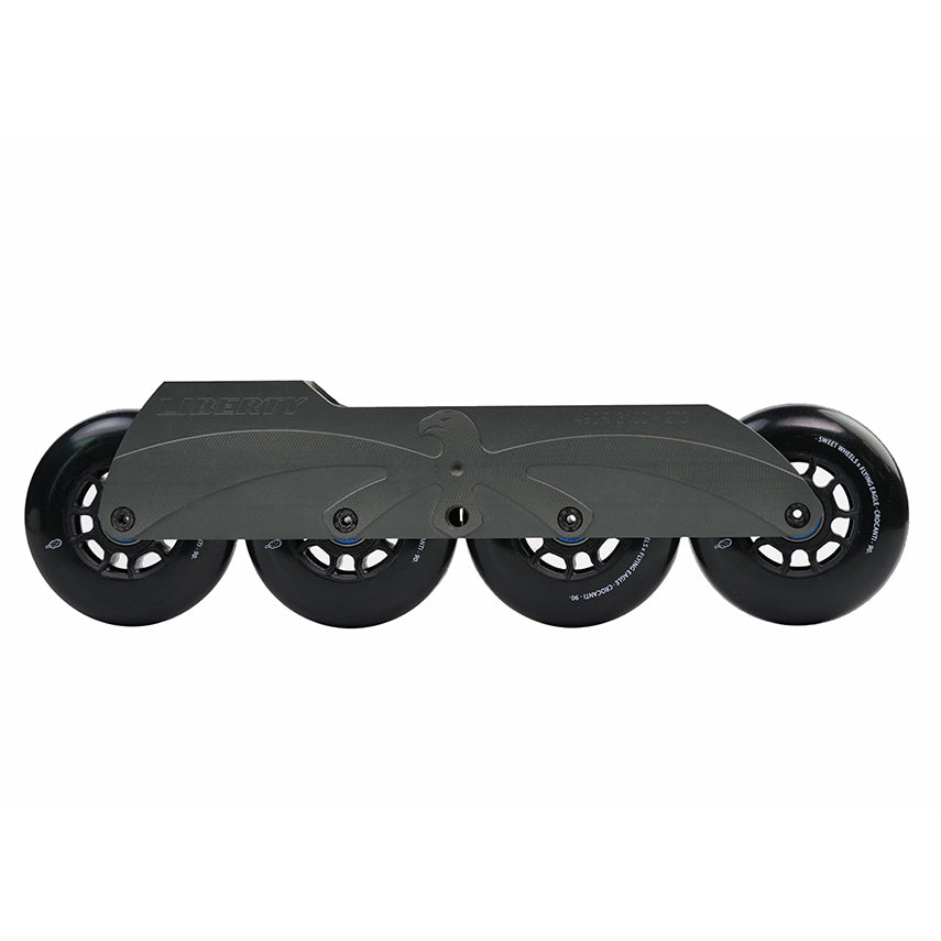 Gray FlyingEagle LIBERTY 490R/3100 urban frame supports 4×90mm 1mm rocker and 3×100mm flat wheels