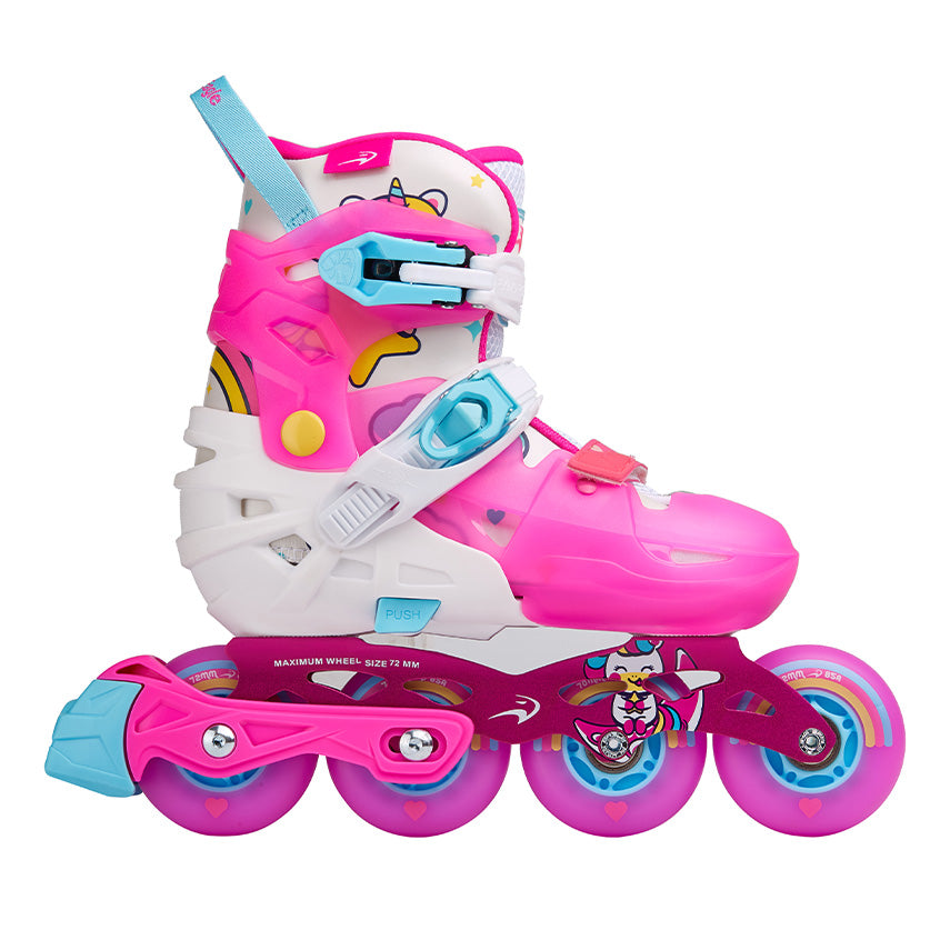 FlyingEagle L6 Lumos pink kid inline skates adjustable size for growing kids