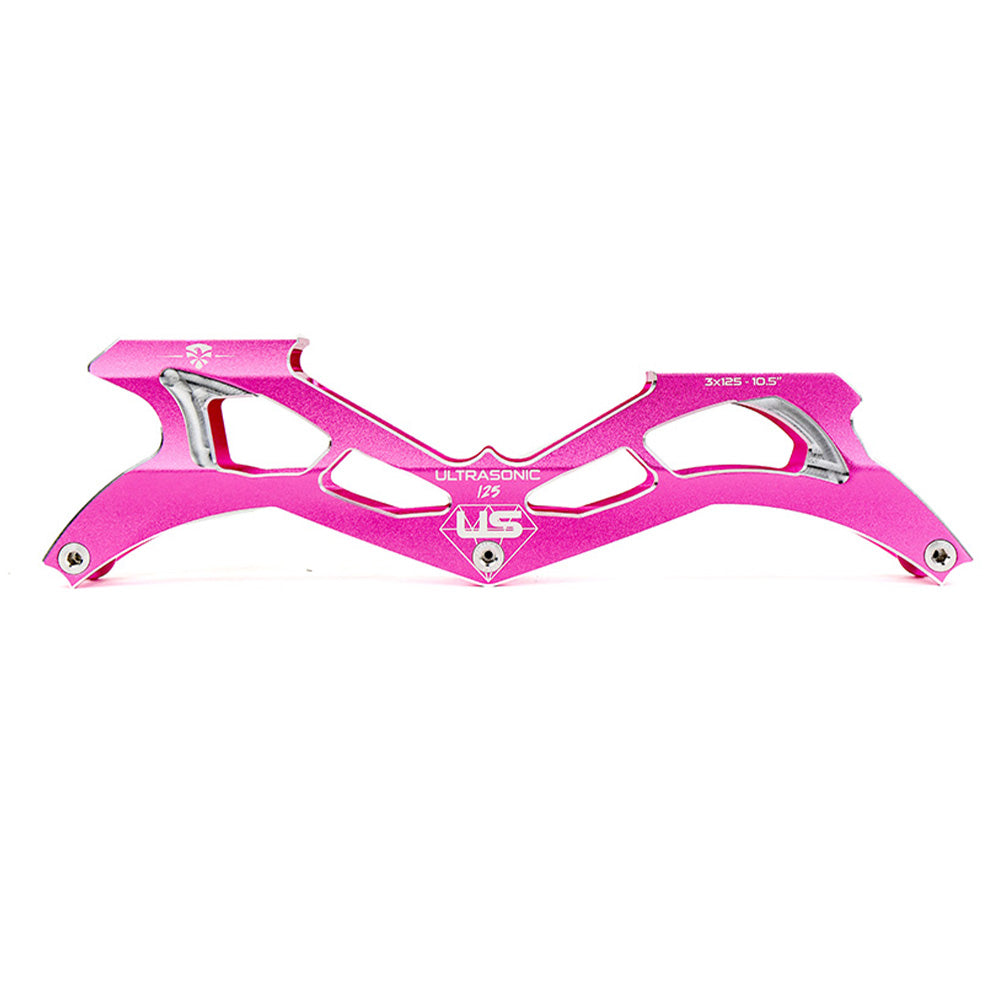FlyingEagle ULTRASONIC pink skate frame fits 3×125mm wheels with compact rear wheel design